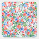 Buscar flores rojas y azules pegatinas Acuarela