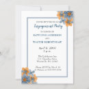 Buscar azul y naranja invitaciones Acuarela