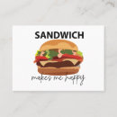 Buscar sandwich tarjetas de visita Sándwiches