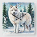 Buscar lobo blanco relojes de pared Vida silvestre