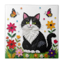 Buscar gato blanco y negro azulejos Flores