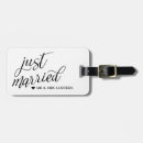 Buscar recién casados etiquetas para maletas Blanco y negro