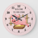 Buscar cerdo lindo relojes de pared Granja