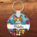 Buscar gato colorido llaveros Flores