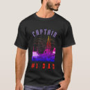 Buscar papá del capitán camisetas Negro