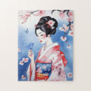 Buscar flor de cerezo japonesa puzzles Kimono