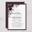 Buscar púrpura invitaciones para bautizos Elegante