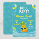 Buscar azul piscina invitaciones Piña