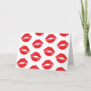 Buscar lápiz labial rojo tarjetas Huella de beso