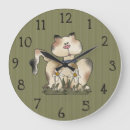 Buscar gatito en flores relojes de pared Floral