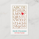 Buscar profesor escuela elemental de tarjetas de visita Preescolar