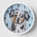 Buscar pastor australiano relojes de pared Perro