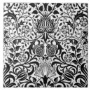 Buscar flores negras y grises azulejos Blanco y negro