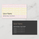 Buscar profesor español tarjetas de visita España