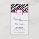 Buscar estampado zebra y rosa de tarjetas de visita Boutique