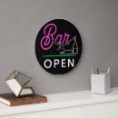 Buscar rosa del neón relojes de pared Para todos