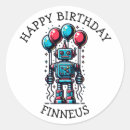 Buscar robot rojo pegatinas Cumpleaños de niño