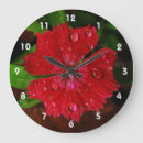 Buscar gotas lluvia de relojes de pared Rojo