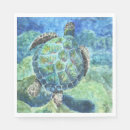 Buscar tortuga de mar verde servilletas Azul