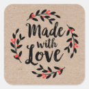 Buscar amor cuadradas pegatinas Hecho con amor