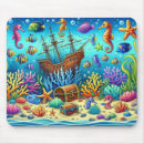 Buscar tesoros del mar alfombrillas de raton Submarino