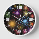 Buscar fuegos artificiales relojes de pared Festivo