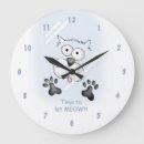 Buscar gato del dibujo animado relojes de pared General y unisex
