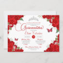 Buscar quinceanera rojo invitaciones Rosas rojas