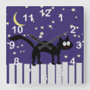 Buscar gato halloween de relojes de pared Estrellas