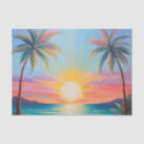 Buscar paisaje tropical papel de seda Puesta de sol