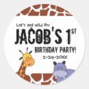Buscar safari pegatinas Primera fiesta de cumpleaños