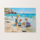 Buscar niños en la playa puzzles Impresionismo