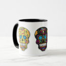 Buscar día de muertos tazas Negro