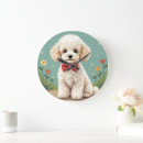 Buscar perro caniche relojes de pared Lindo