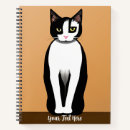 Buscar gato blanco y negro cuadernos Moderno