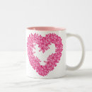 Buscar medio corazón tazas Flores