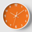 Buscar negro y naranja relojes de pared Elegante