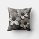 Buscar plata y negro cojines Floral