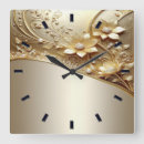 Buscar ornamental relojes de pared Dorado