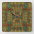 Buscar diseño geométrico colorido relojes de pared Turquesa