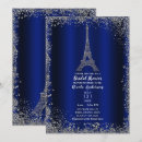 Buscar azul real y plata invitaciones Fiesta