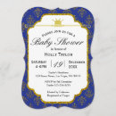 Buscar príncipe invitaciones Azul y oro