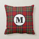 Buscar tartan plaid cojines Monograma