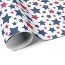 Buscar estrellas azules blancas rojas papel de regalo Blanco