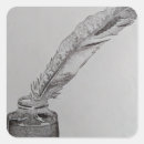 Buscar pluma y tinta pegatinas Blanco y negro