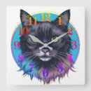 Buscar gato negro relojes de pared Para amante de gatos