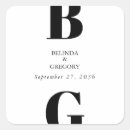 Buscar iniciales boda pegatinas Blanco y negro