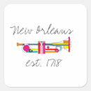 Buscar jazz cuadradas pegatinas Nueva orleans