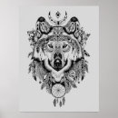 Buscar lobo nativo posters Tribal