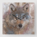 Buscar lobos relojes de pared Acuarela